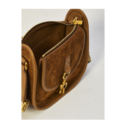 Mini B Clip Suede Messenger Bag - Hazel Brown