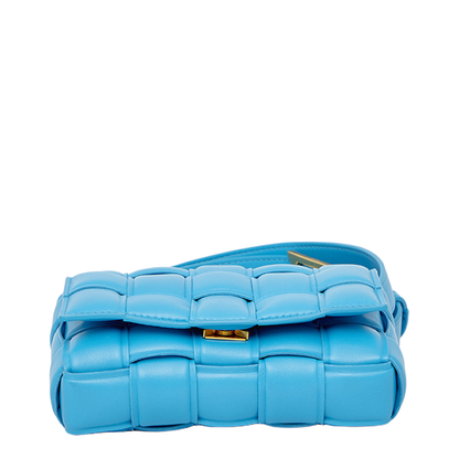 Small Cassette Shoulder Bag In Teal Pool & Gold