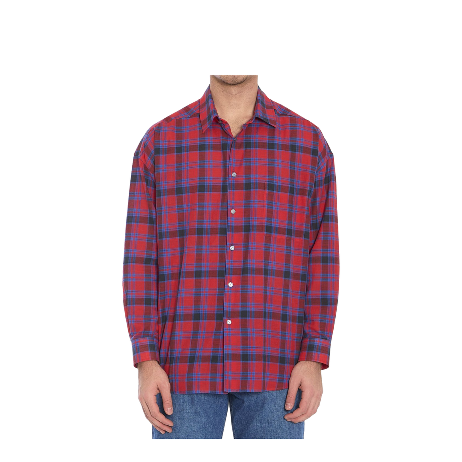 Bright Red Button-Down Shirt