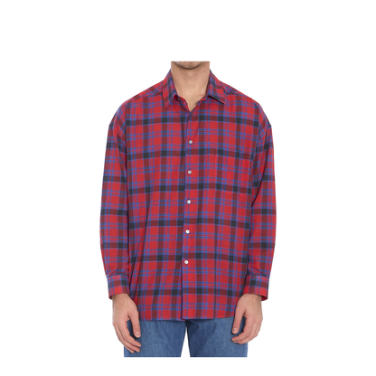 Bright Red Button-Down Shirt