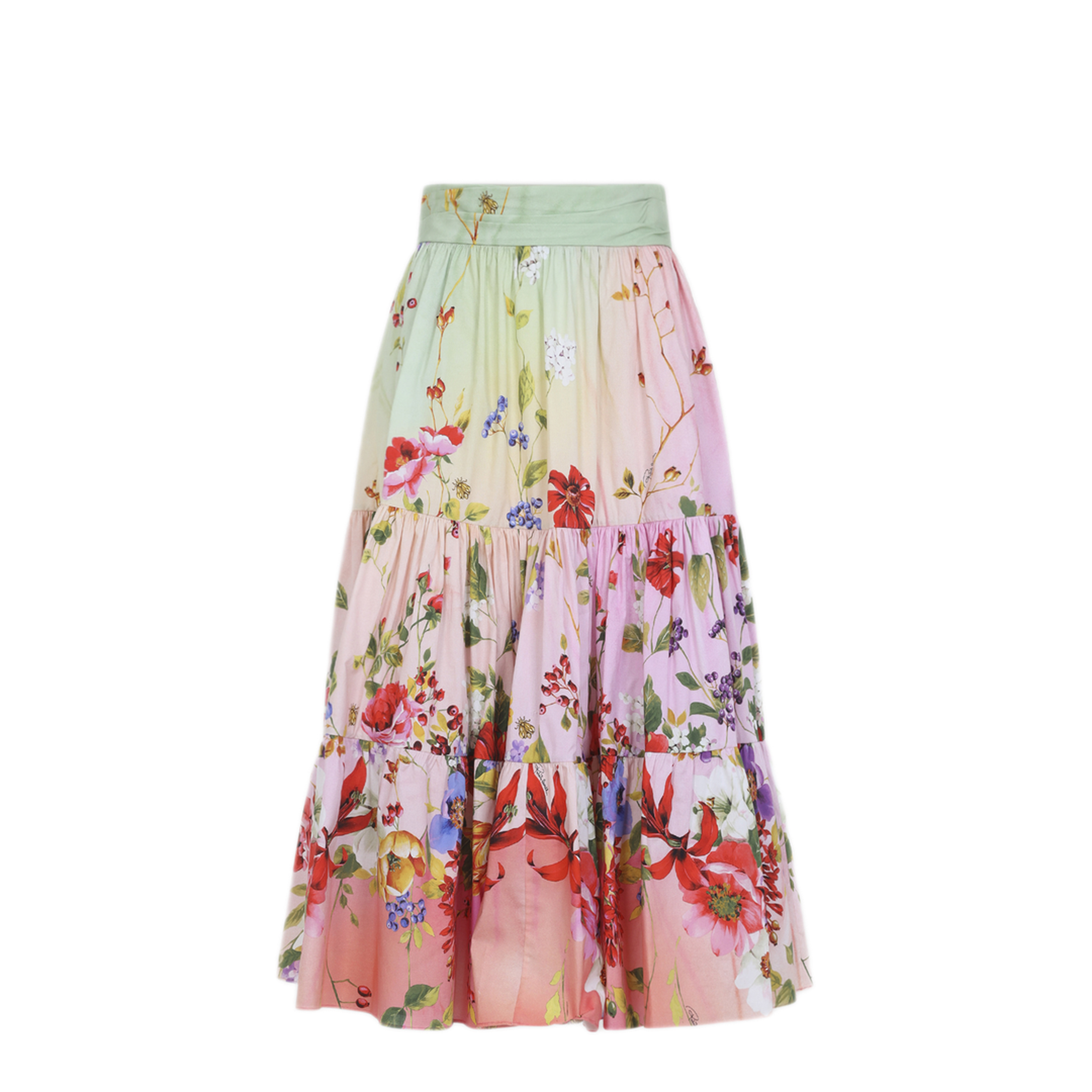 MAYFEYR - ROBERTO CAVALLI - Miami Flowers Cotton Midi Skirt - WQT3033AR32D0509