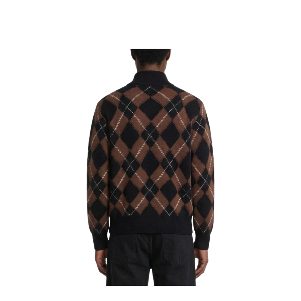 MAYFEYR - Ami Paris - Argyle Half Zip Sweater - HKS897KN0202A352