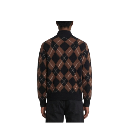 MAYFEYR - Ami Paris - Argyle Half Zip Sweater - HKS897KN0202A352