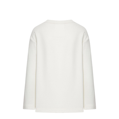 Pure Crewneck Cotton Sweatshirt In White