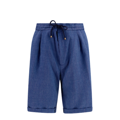 MAYFEYR - Brunello Cucinelli - Linen And Virgin Wool Chevron Bermuda Shorts - MZ408U0020C025
