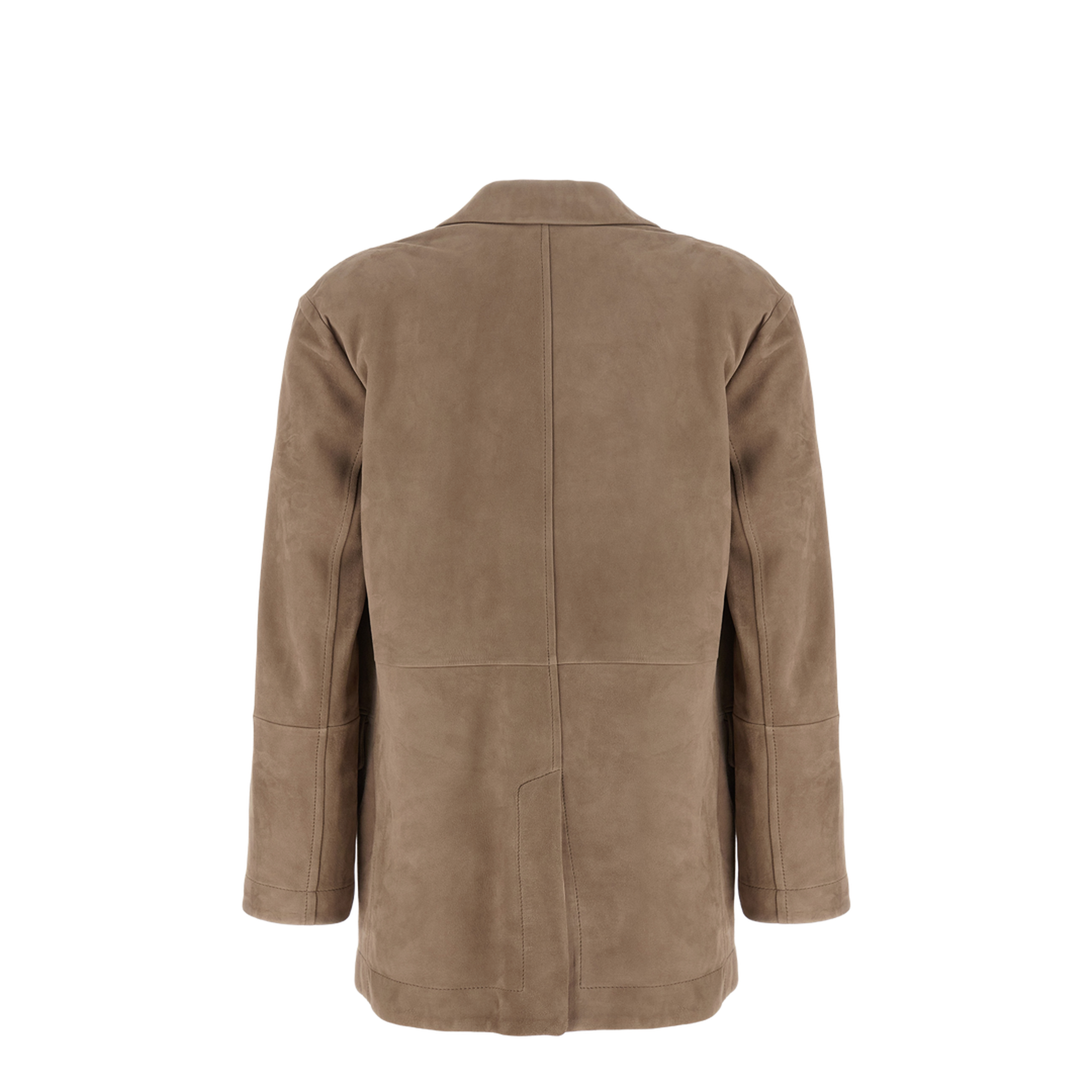 Suede Single-Breasted Blazer Brown