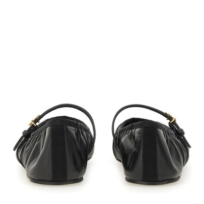 Nappa Leather Ballet Flats in Black