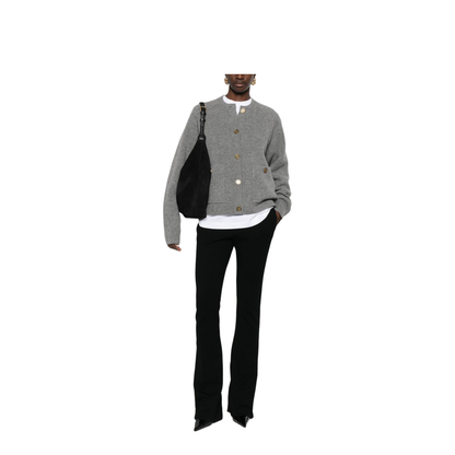 Grey Wool and Cashmere-Blend Cardigan