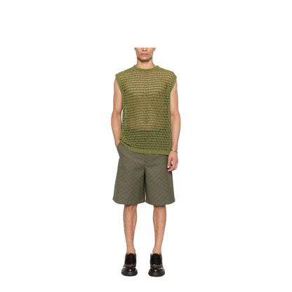 GG Canvas Shorts in Forest Green