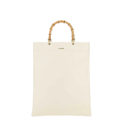 Ivory Leather Medium Shopping Bag