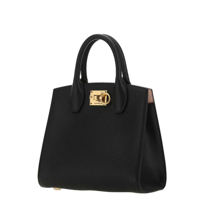 Black Leather The Studio Handbag