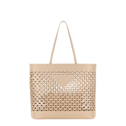Sand Leather Shopping Bag