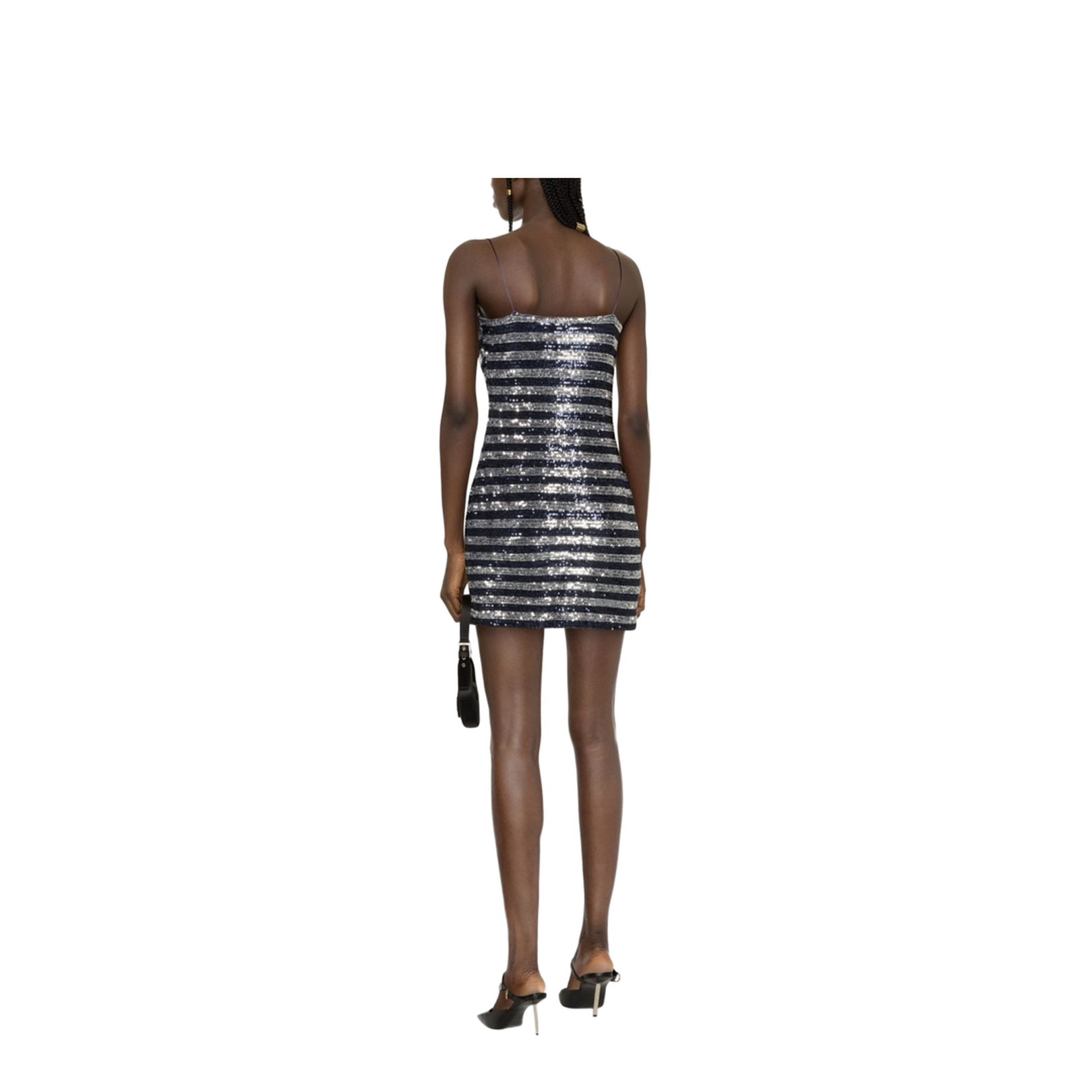 Babydoll Cowl Neck Glitter Short Dress