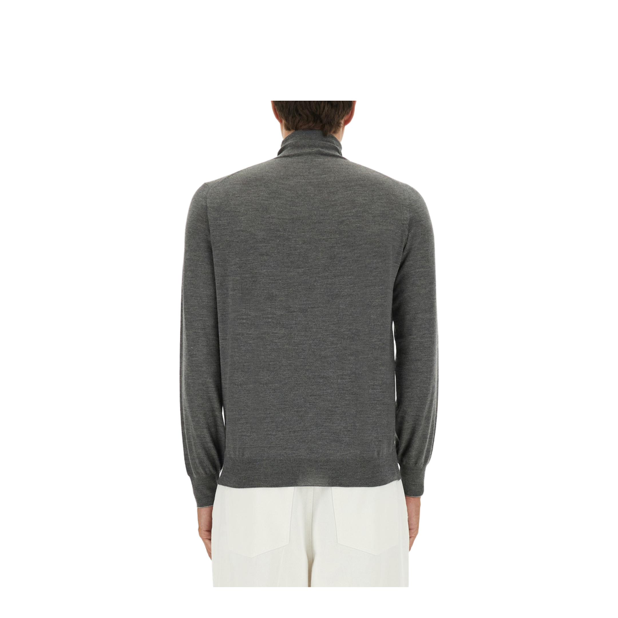 Wool Turtle-Neck Sweater - Grey