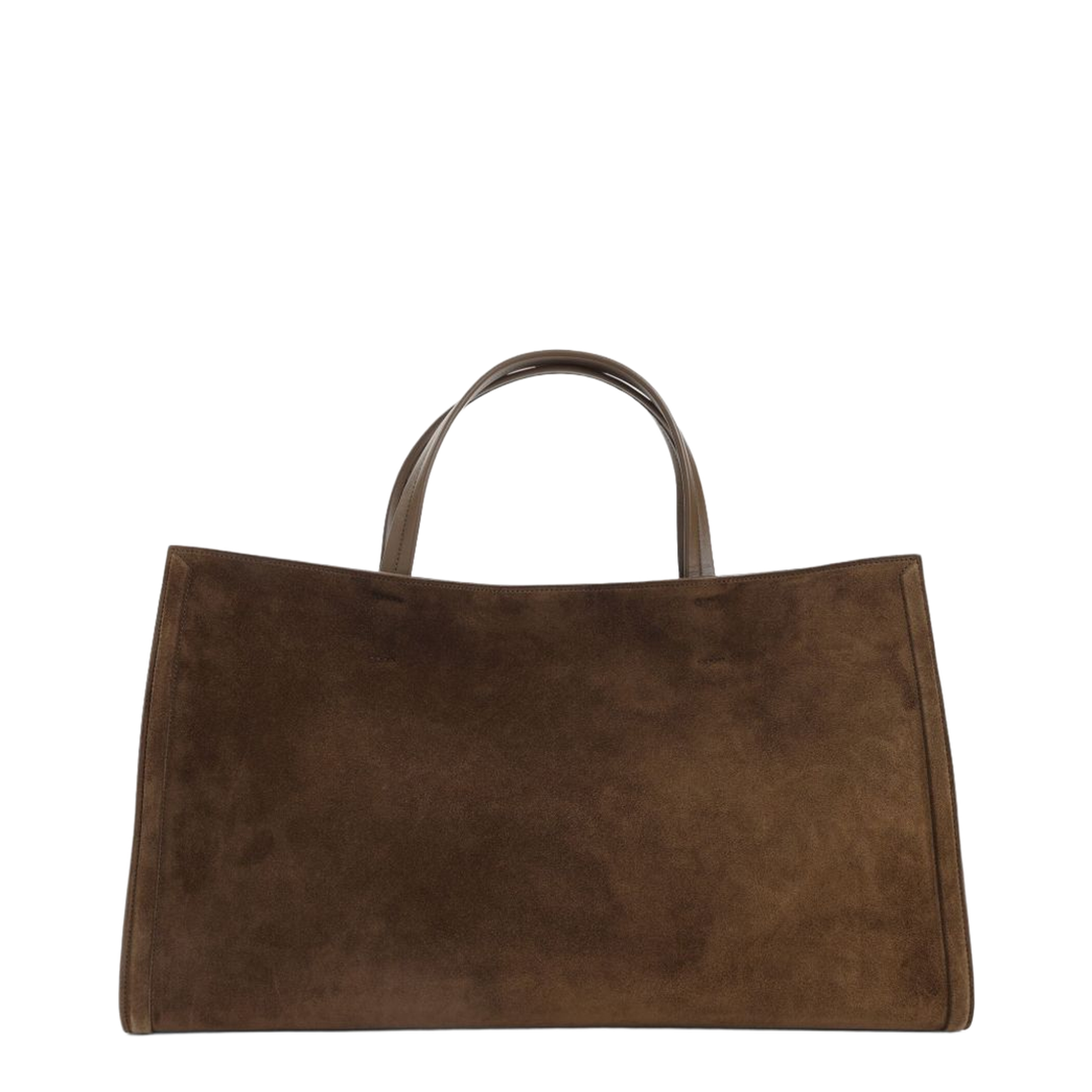Kit Cabas Medium Suede Leather Cabas Tote - Khaki
