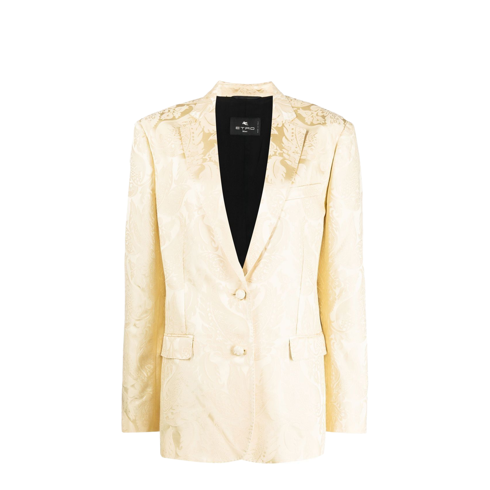 Patterned-Jacquard Single-Breasted Blazer