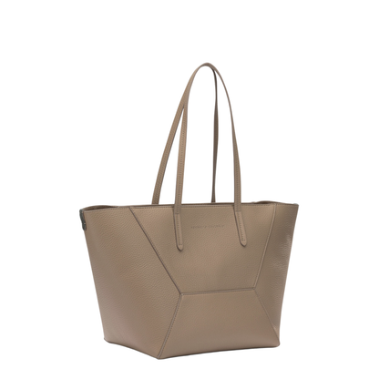 Duo Small Leather Shoulder Bag - Dark Brown