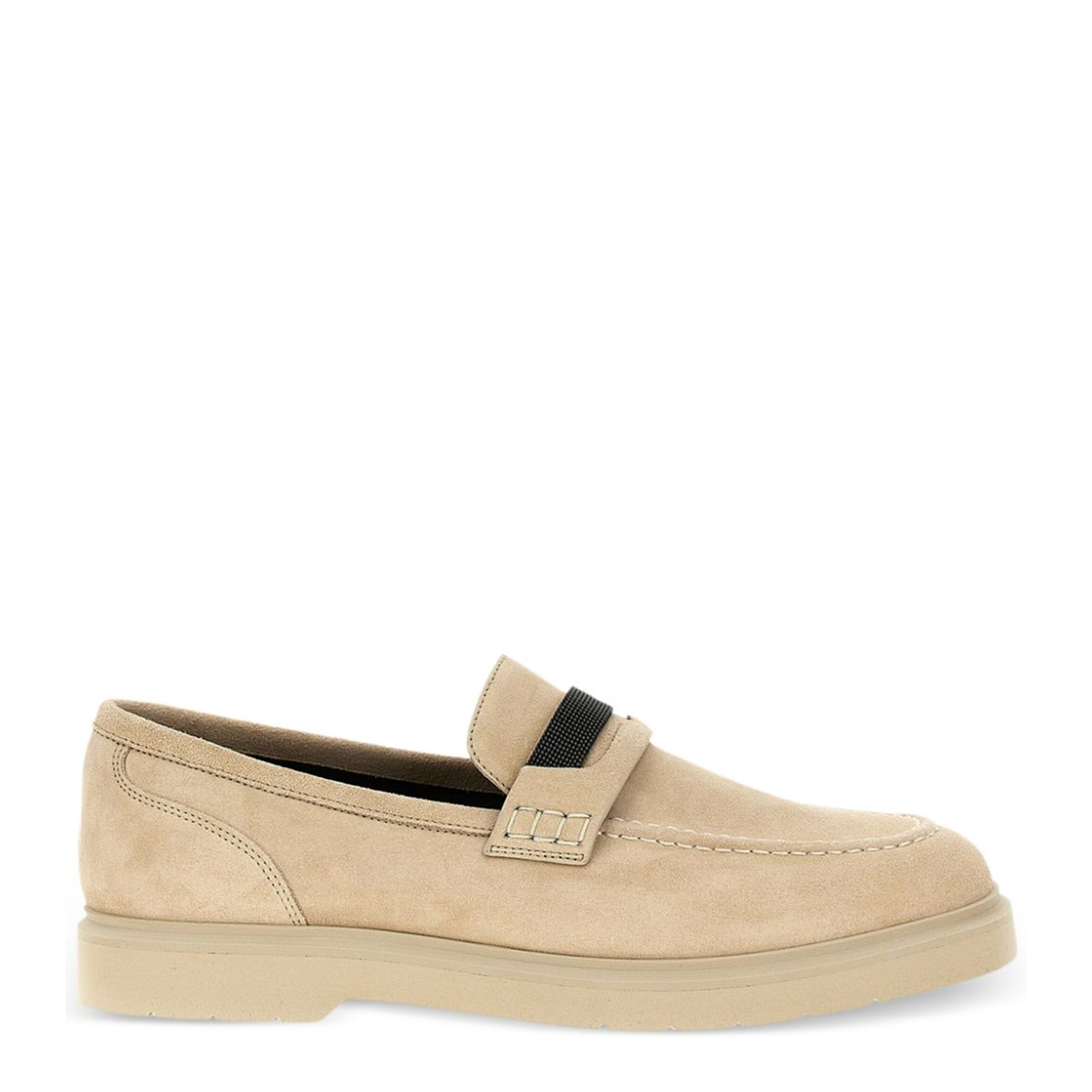 Light Beige Flat Moccasins