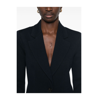 Icon Single-Breasted Jacket in Embossed Jacquard Knit