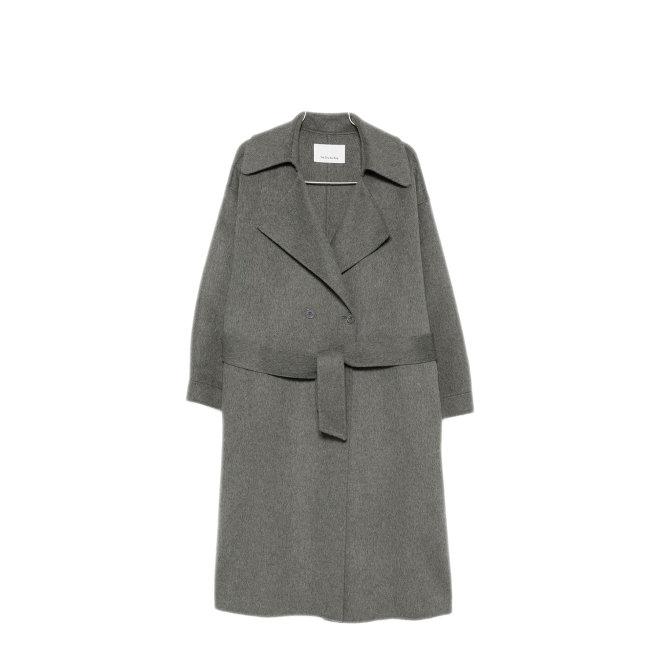 MAYFEYR - THE FRANKIE SHOP - Grey Notched Lapels Double Breasted Coat - COFS22686103GREY