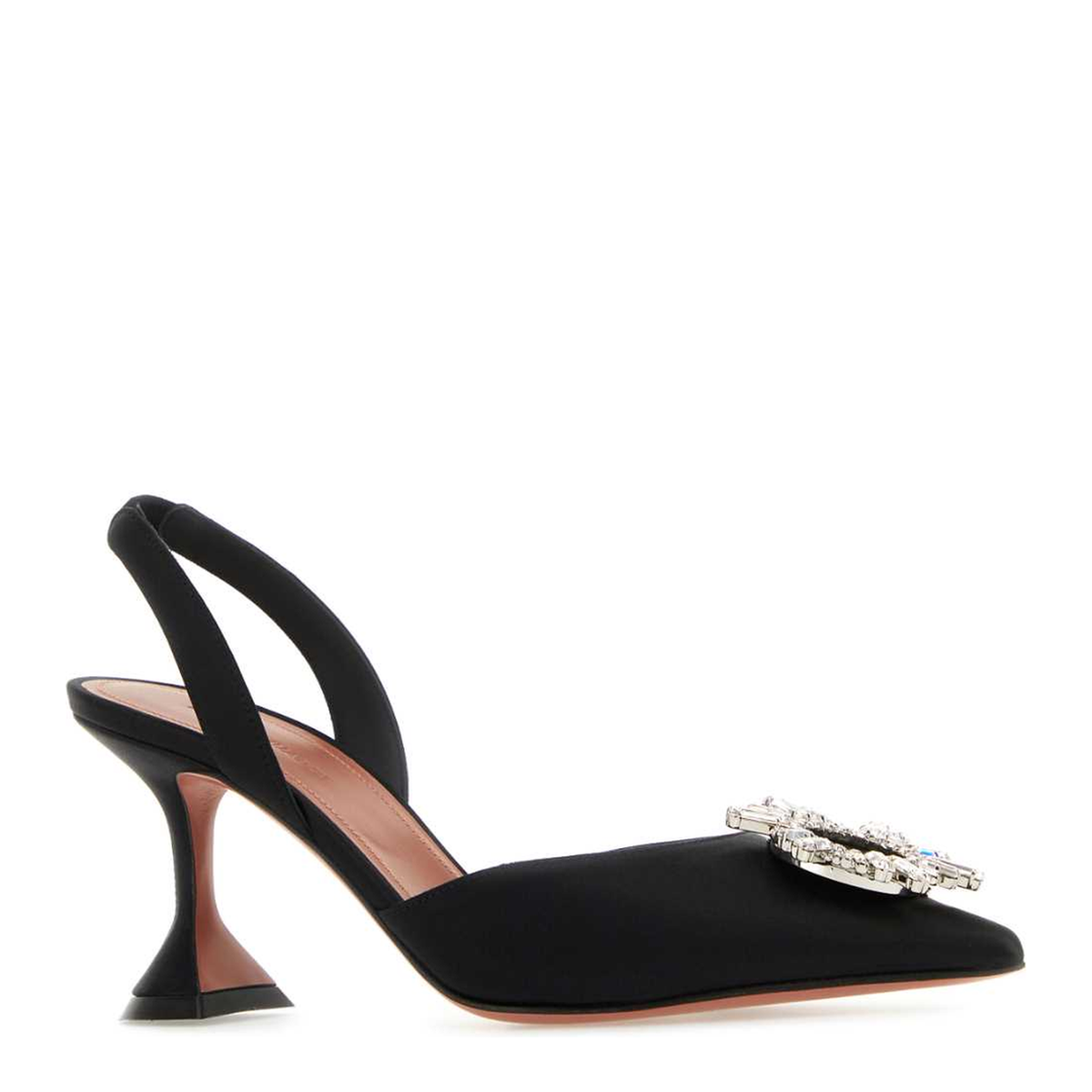 MAYFEYR - Amina Muaddi - Black Satin Pumps - BEGUMSLING70BLACK