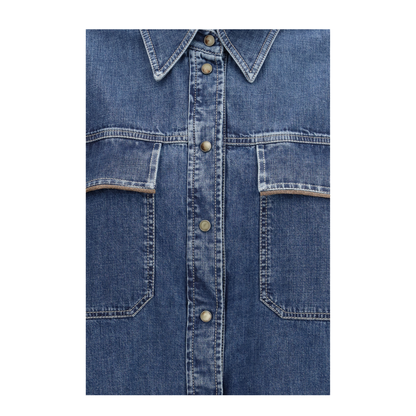 MAYFEYR - Brunello Cucinelli - Denim Shirt With Jewel Details - MH192RB526