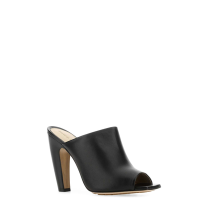 Black Nappa Leather Canalazzo Sandals