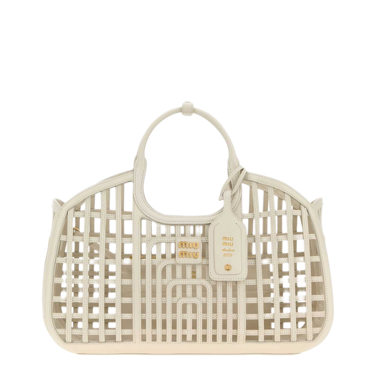 MAYFEYR - Miu Miu - Chalk Leather Shopping Bag - 5BA2932IBEF0K74