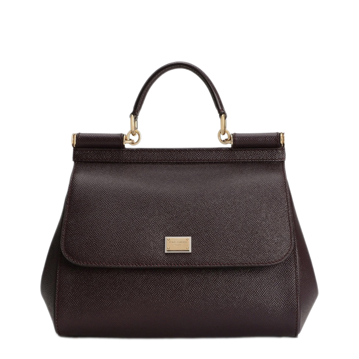 Sicily Large Calfskin Handbag - Bordeaux