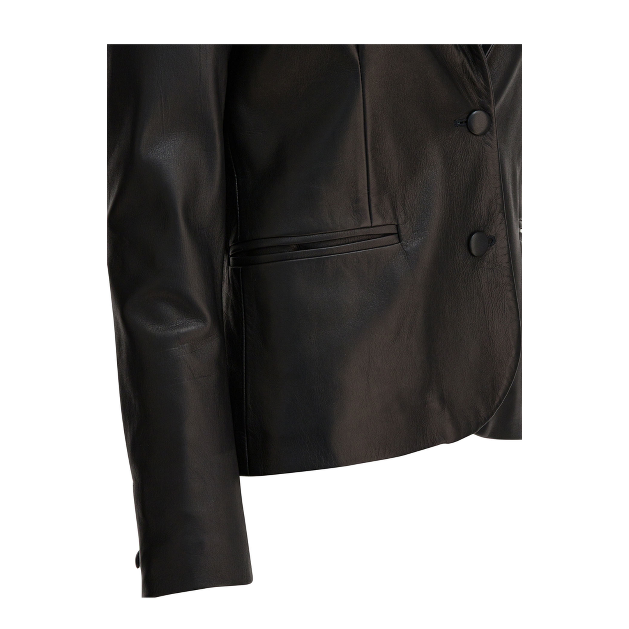MAYFEYR - Semper - Single Breasted Leather Blazer - BLAZERLEATHERBLACK