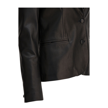 MAYFEYR - Semper - Single Breasted Leather Blazer - BLAZERLEATHERBLACK