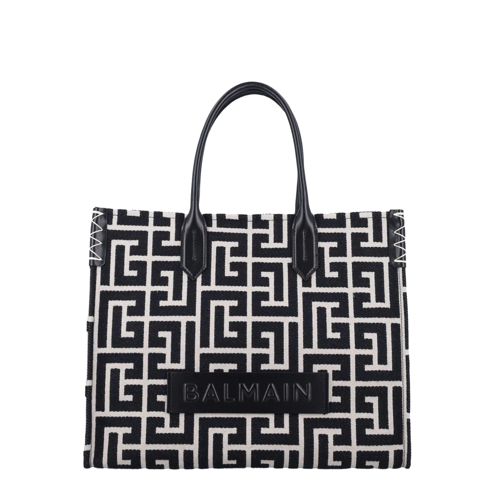 B-Army 42 Monogram Jacquard and Leather Tote Bag
