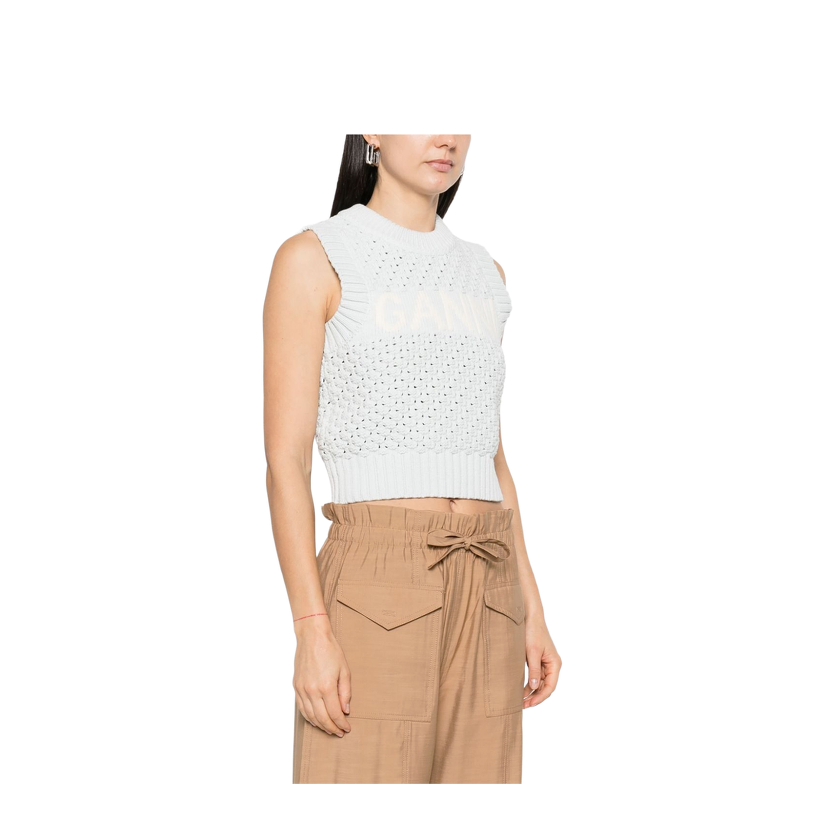 Textured Cotton Pointelle Vest