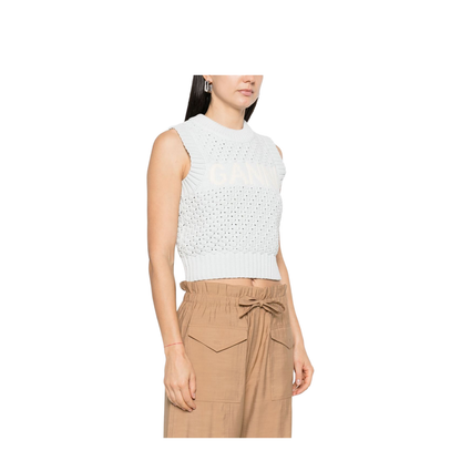 Textured Cotton Pointelle Vest
