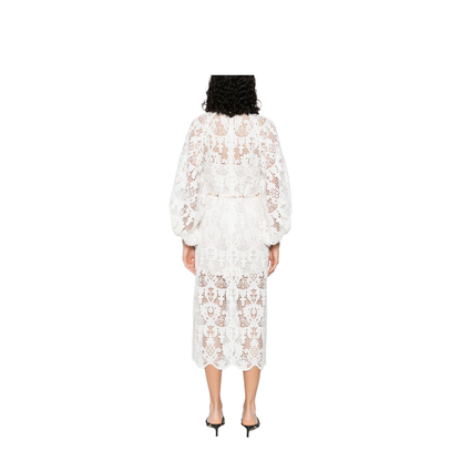 Coco Lace Midi Dress in White