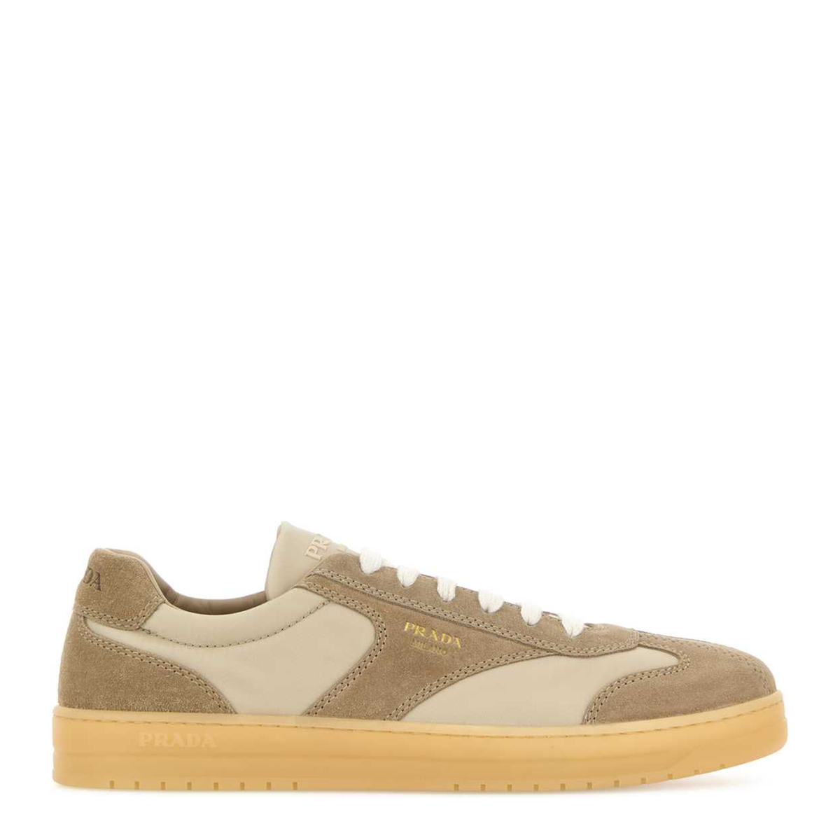 MAYFEYR - Prada - Beige Suede E Re Nylon Sneakers - 2EE464FG000D7RF0F24