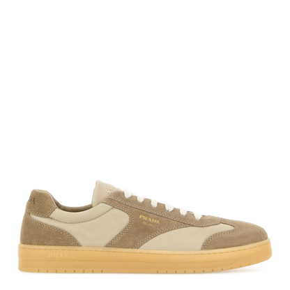 MAYFEYR - Prada - Beige Suede E Re Nylon Sneakers - 2EE464FG000D7RF0F24