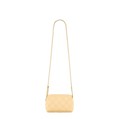 Beige Diamond Quilted Chain Shoulder Bag
