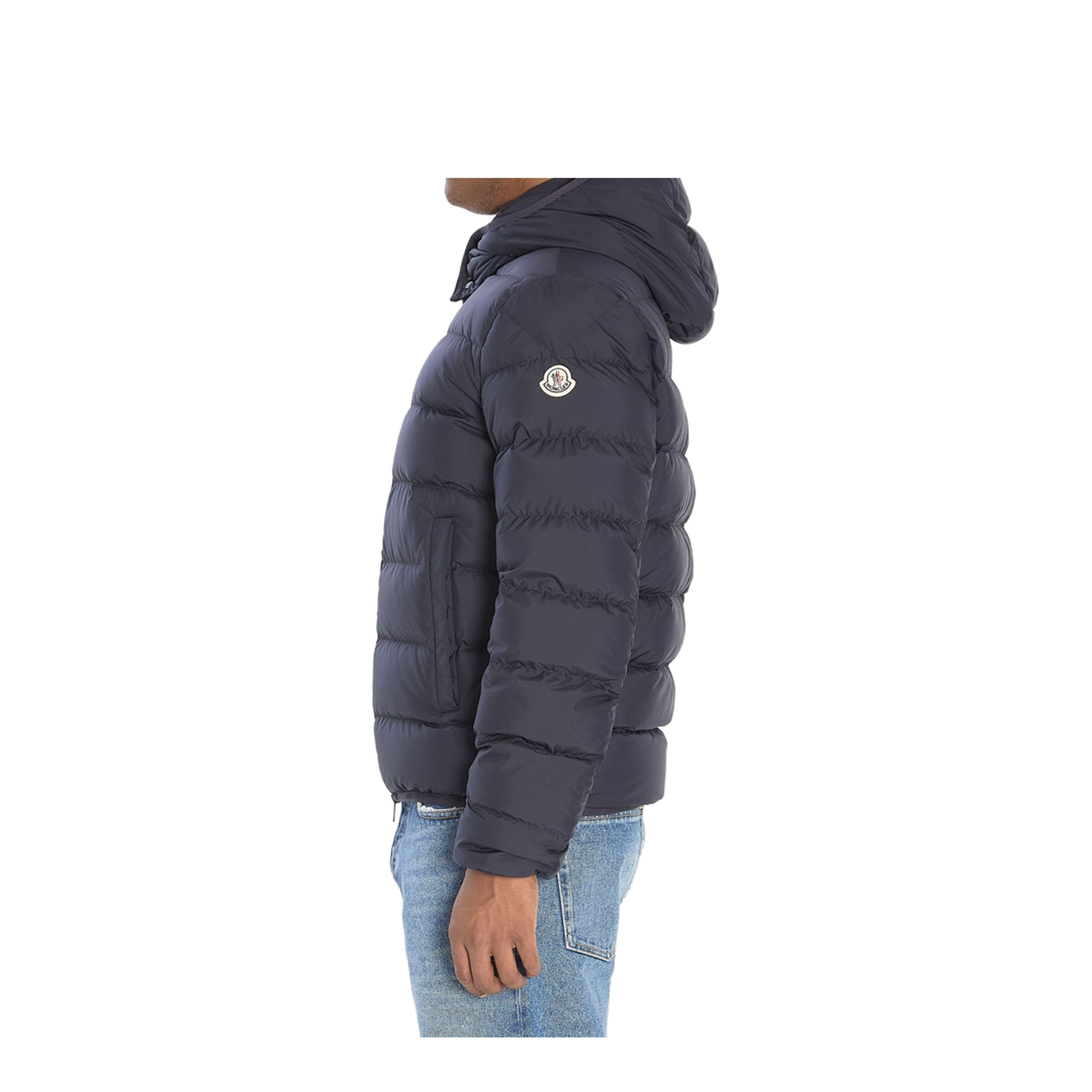 Navy Blue Hooded Short Down Jacket