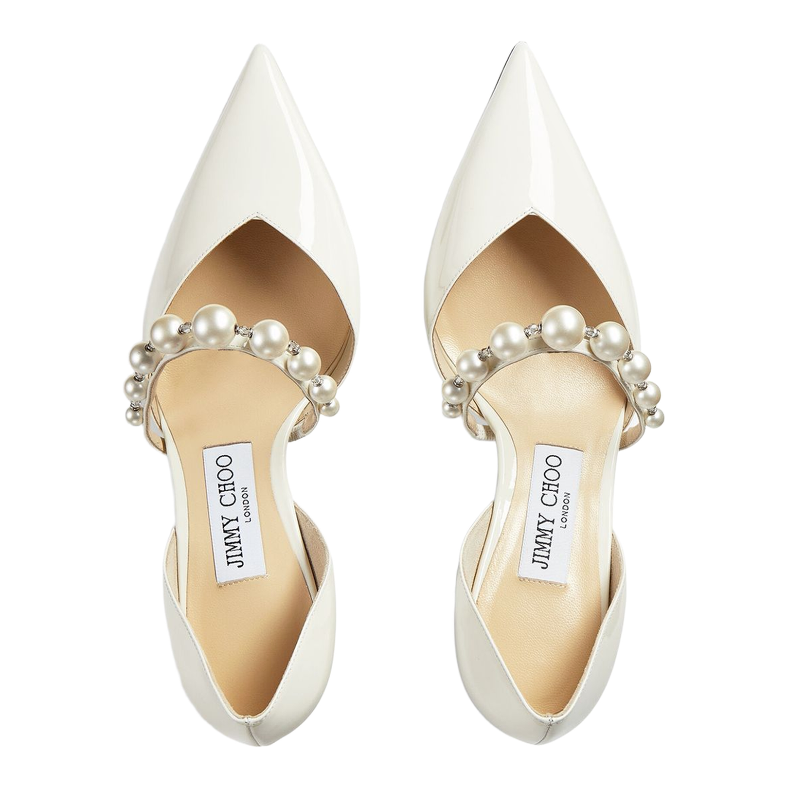 Bridal White Patent Leather Pumps