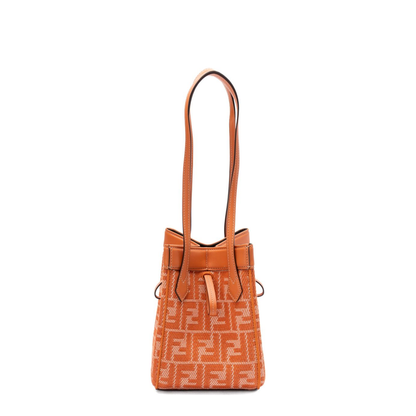 Origami Mini Denim Bucket Bags - Orange
