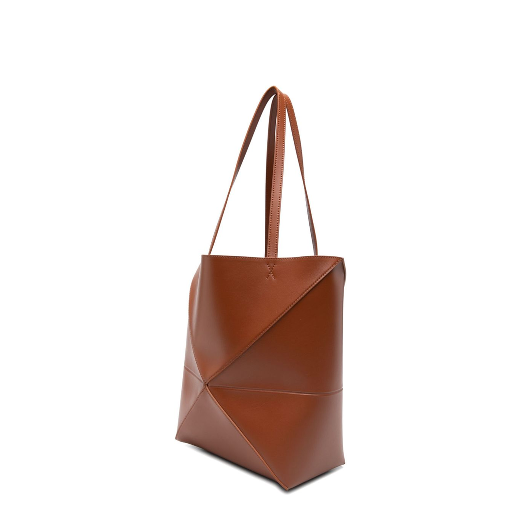 Puzzle Medium Calfskin Tote - Squirrel