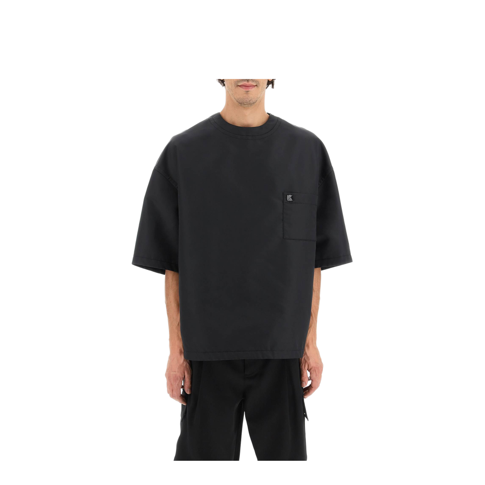 Black Nylon Oversize Shirt