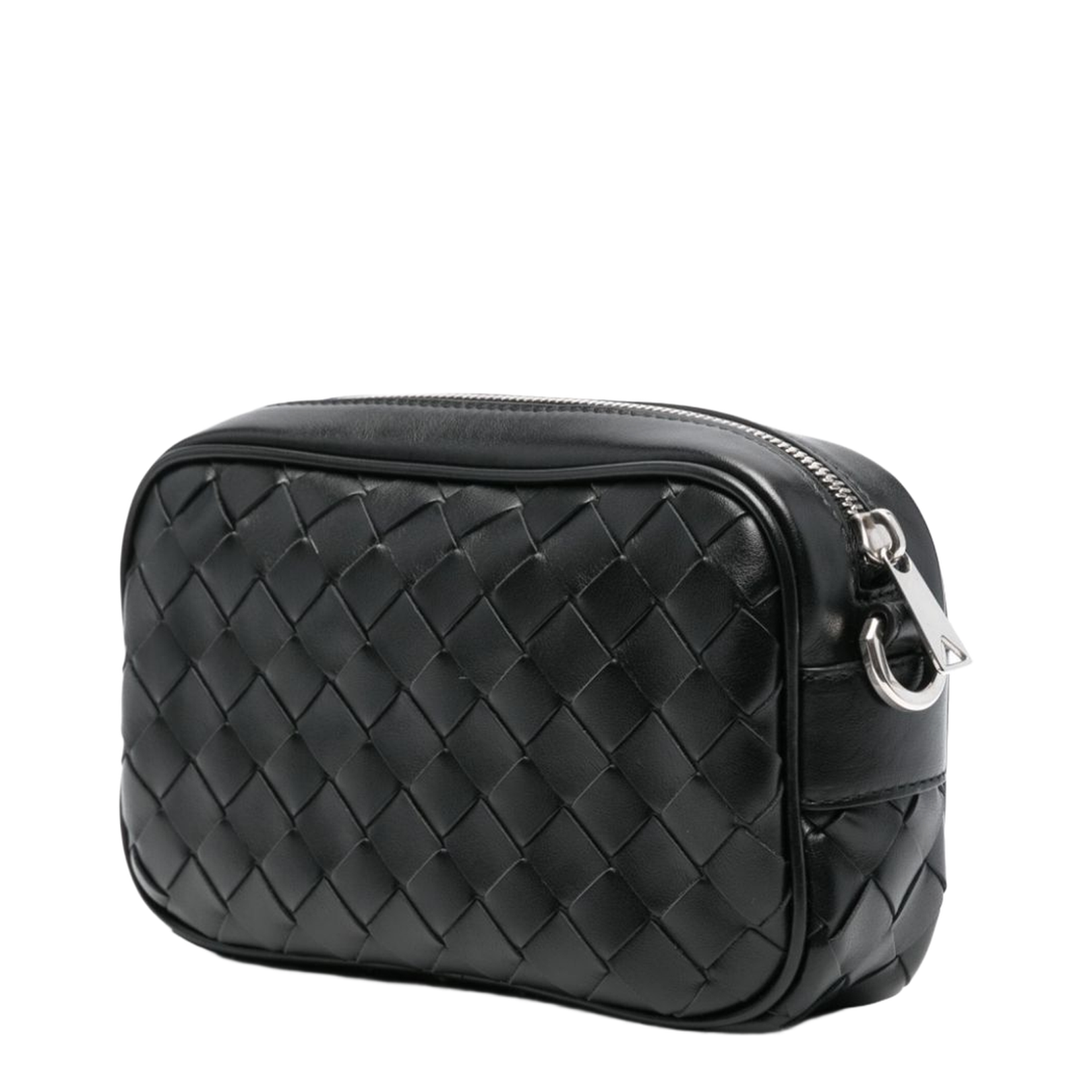 Intrecciato Mini Leather Camera Bags - Black