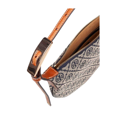 Hobo Bag in Cotton Fabric and Polyester Jacquard