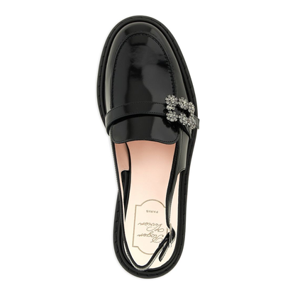 Rangers Black Slingback Loafers