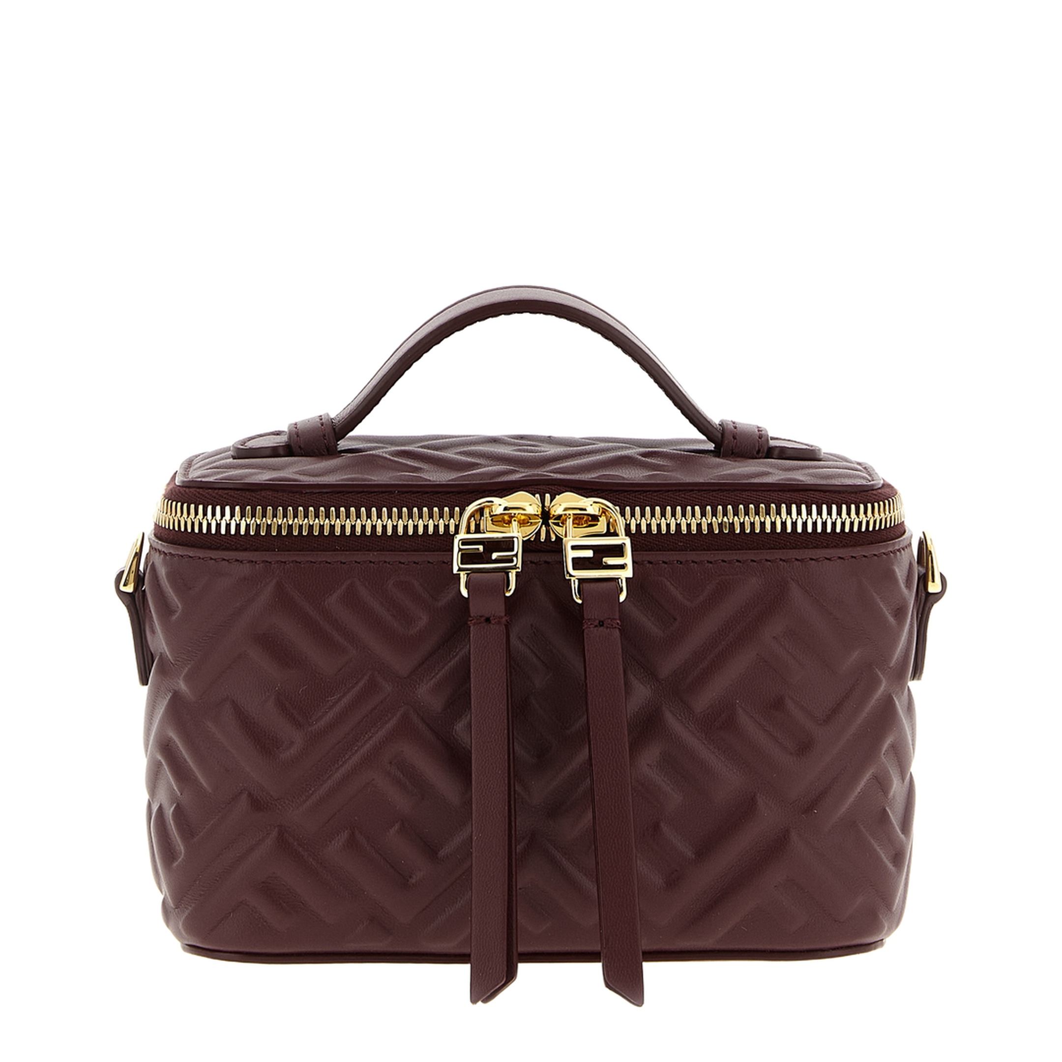 Vanity Satchel Bag Leather Red