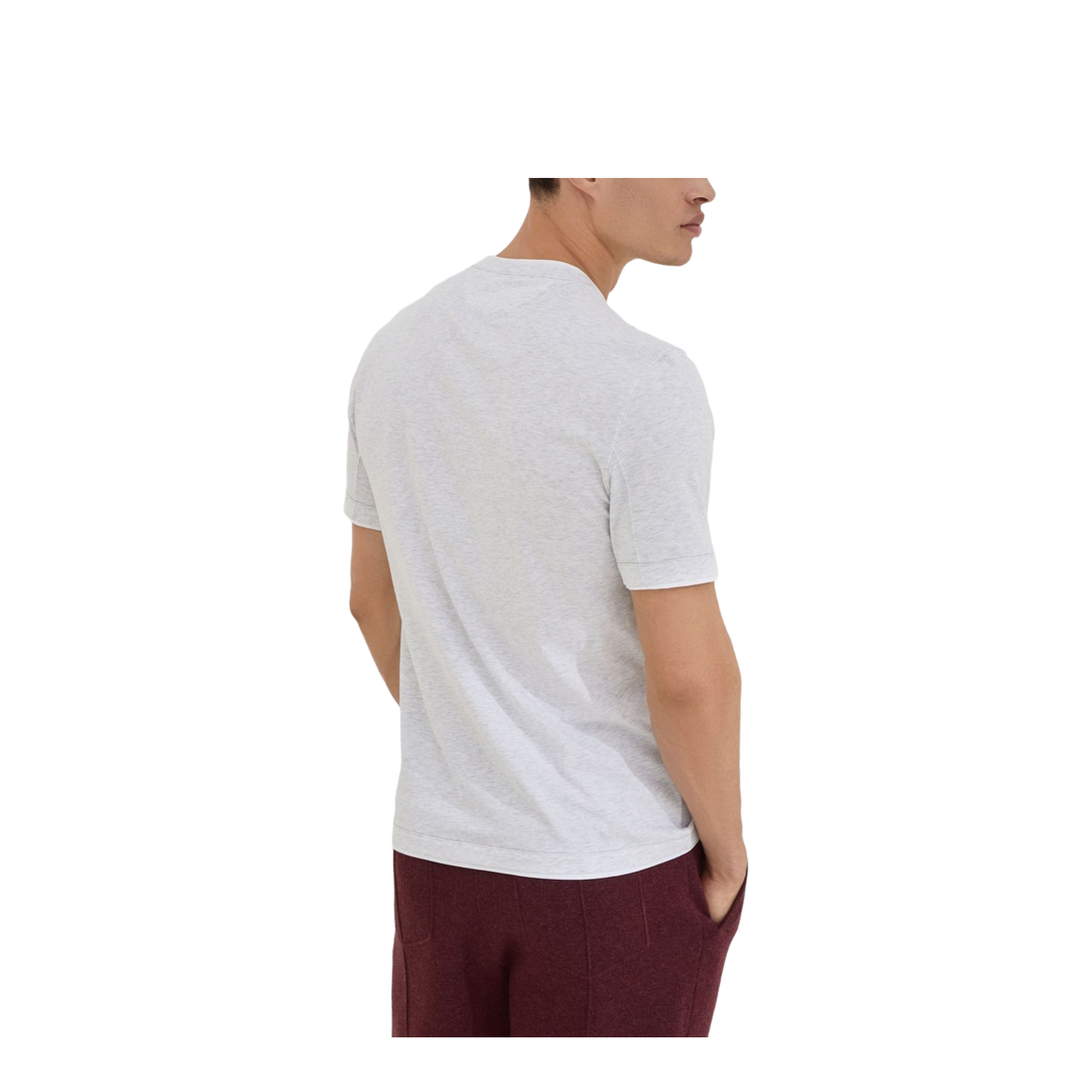 T-Shirt with Faux-Layering in Pearl Grey