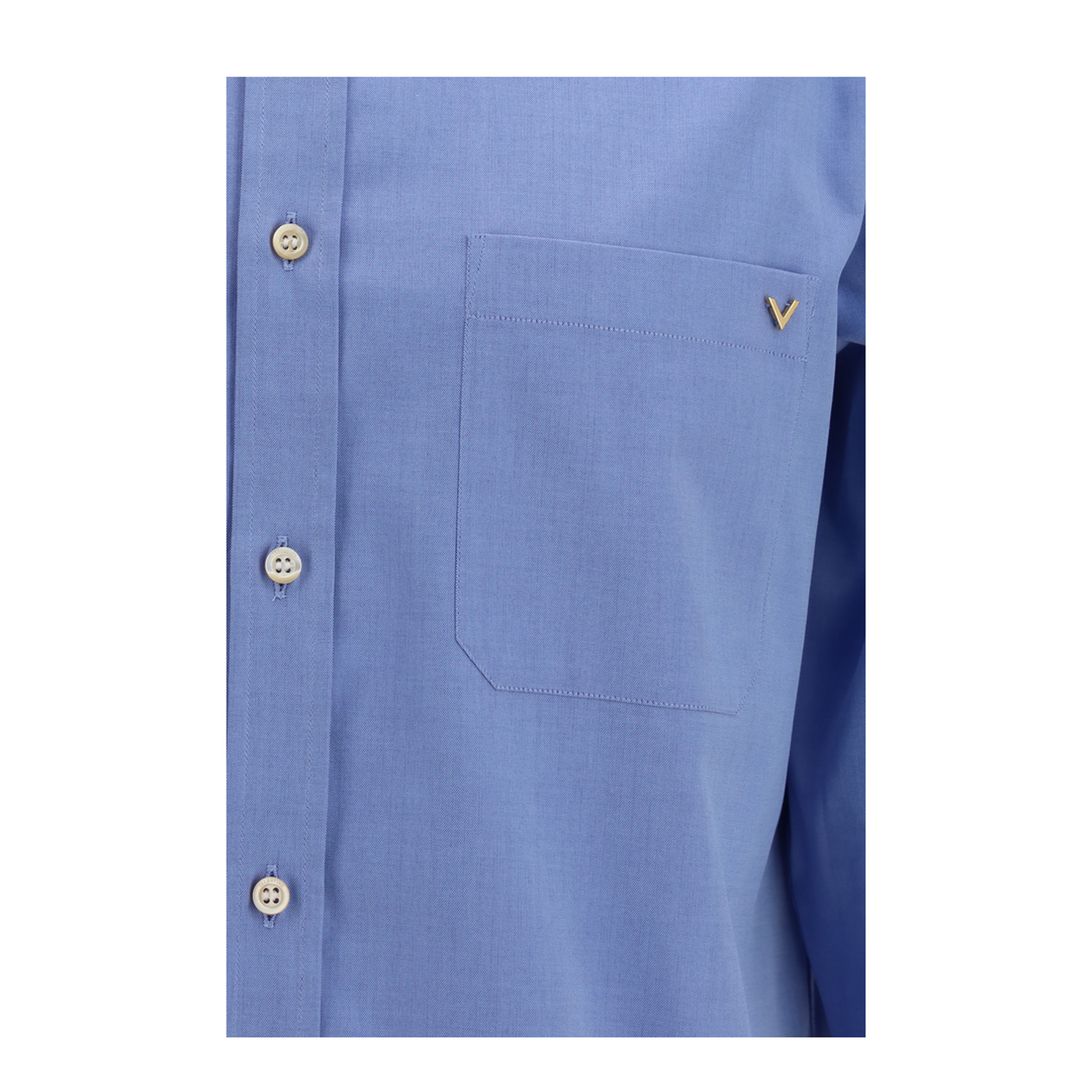 MAYFEYR - Valentino - Lightweight Cotton Shirt With Vgold - 8V0ABB84BH20DX
