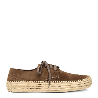 Brown Signature Anagram Debossed Logo Suede Lace-Up Fastening Rubber Sole